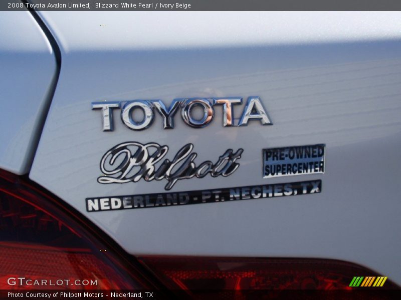 Blizzard White Pearl / Ivory Beige 2008 Toyota Avalon Limited