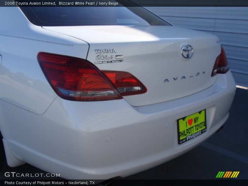 Blizzard White Pearl / Ivory Beige 2008 Toyota Avalon Limited