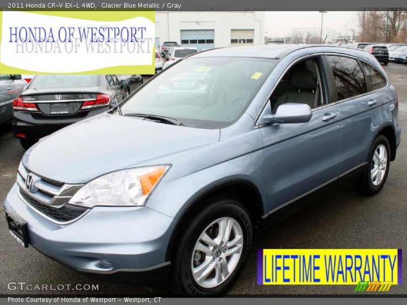 Glacier Blue Metallic / Gray 2011 Honda CR-V EX-L 4WD