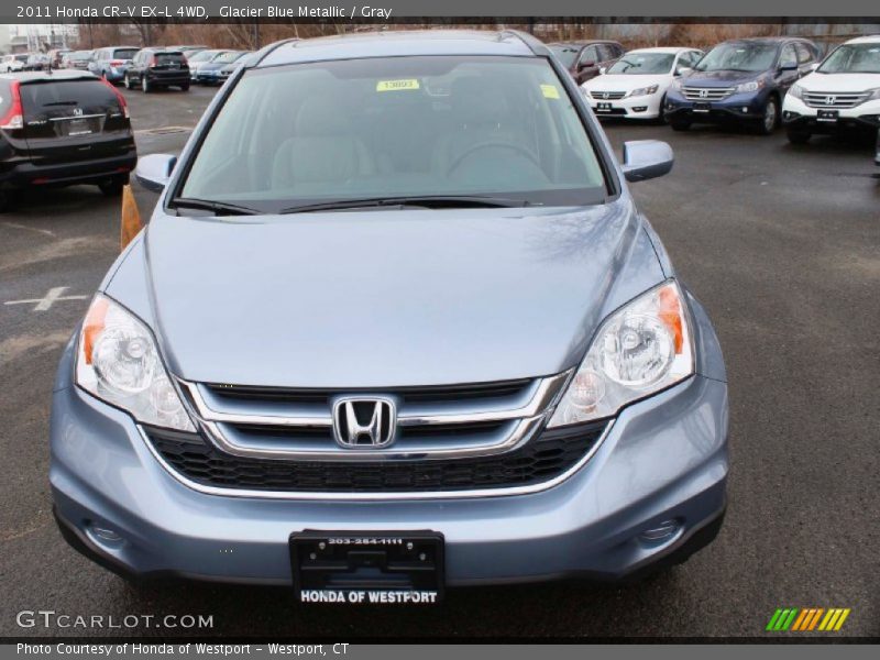 Glacier Blue Metallic / Gray 2011 Honda CR-V EX-L 4WD