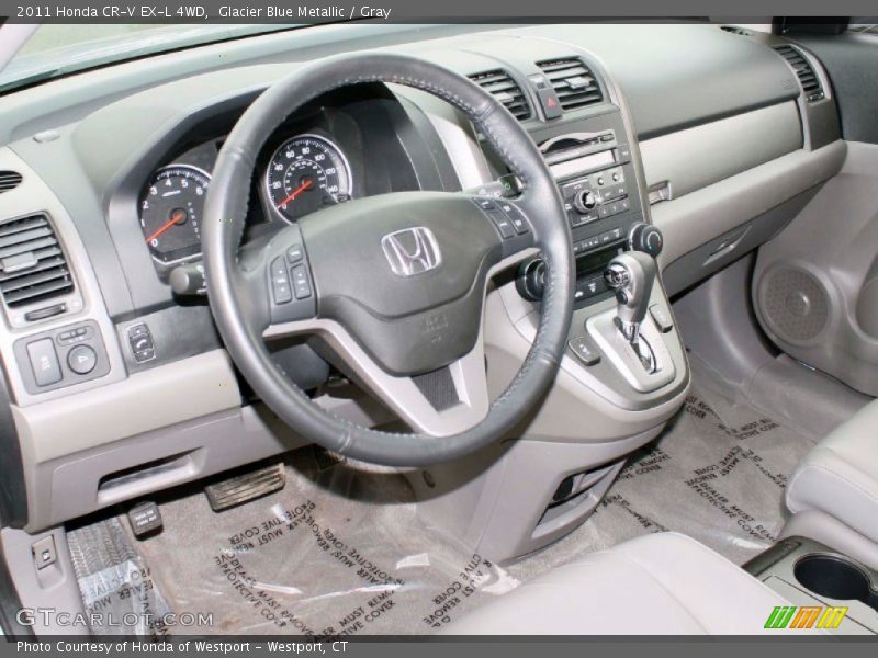 Glacier Blue Metallic / Gray 2011 Honda CR-V EX-L 4WD