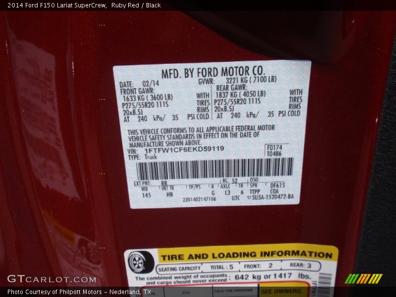 Ruby Red / Black 2014 Ford F150 Lariat SuperCrew