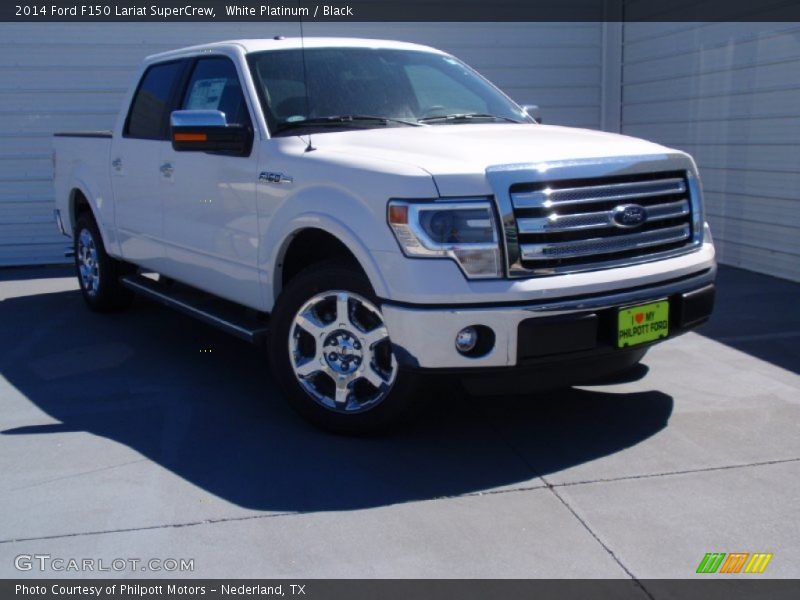 White Platinum / Black 2014 Ford F150 Lariat SuperCrew