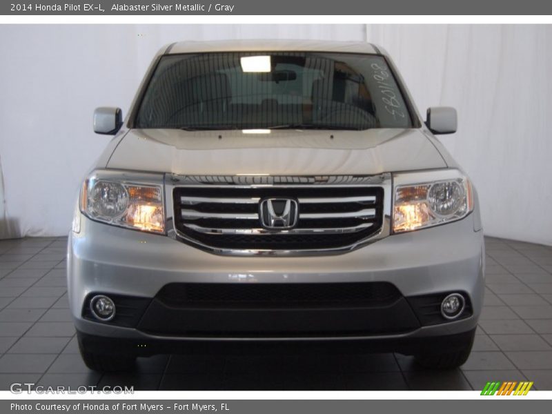 Alabaster Silver Metallic / Gray 2014 Honda Pilot EX-L