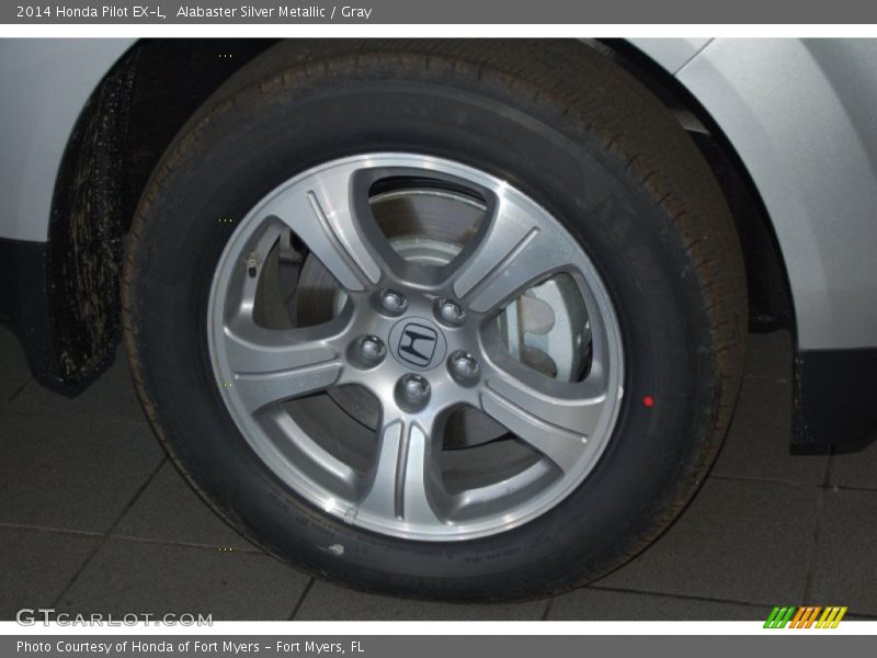 Alabaster Silver Metallic / Gray 2014 Honda Pilot EX-L