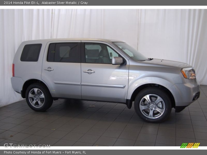 Alabaster Silver Metallic / Gray 2014 Honda Pilot EX-L