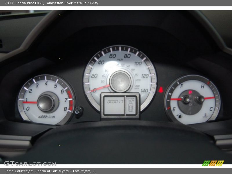 Alabaster Silver Metallic / Gray 2014 Honda Pilot EX-L