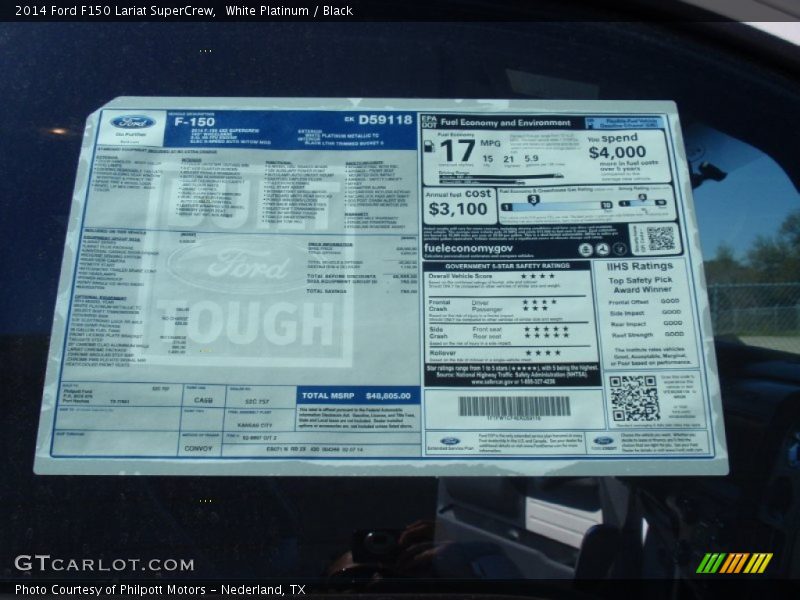 White Platinum / Black 2014 Ford F150 Lariat SuperCrew