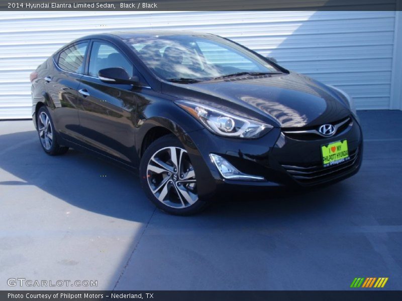 Black / Black 2014 Hyundai Elantra Limited Sedan