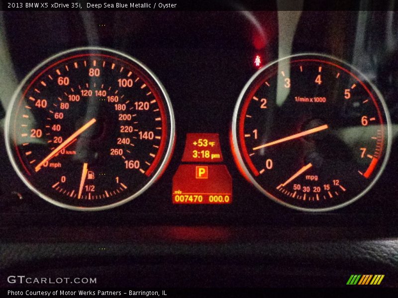 Deep Sea Blue Metallic / Oyster 2013 BMW X5 xDrive 35i