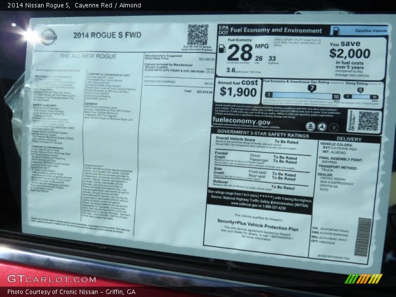  2014 Rogue S Window Sticker