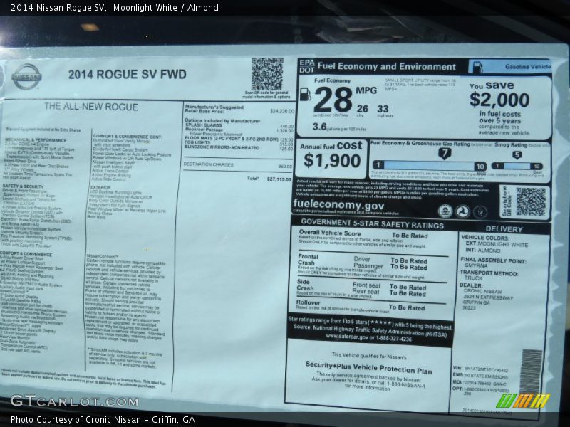Moonlight White / Almond 2014 Nissan Rogue SV