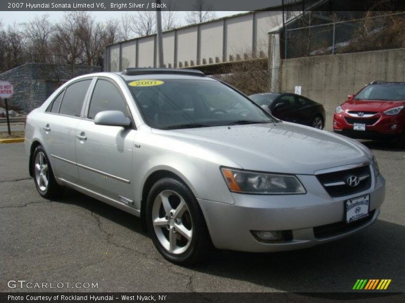 Bright Silver / Black 2007 Hyundai Sonata Limited V6