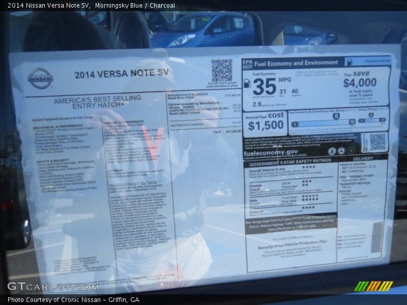  2014 Versa Note SV Window Sticker