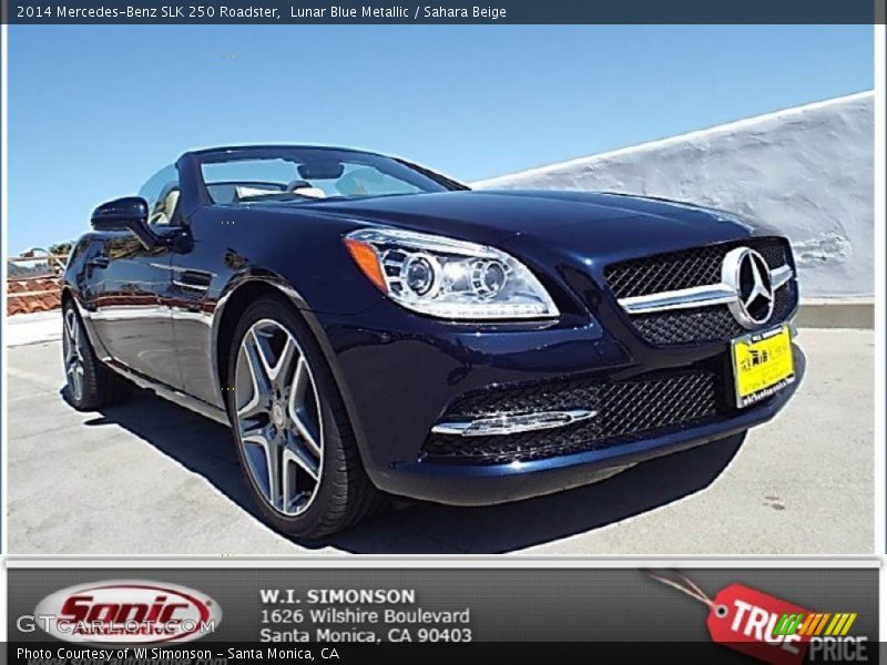 Lunar Blue Metallic / Sahara Beige 2014 Mercedes-Benz SLK 250 Roadster
