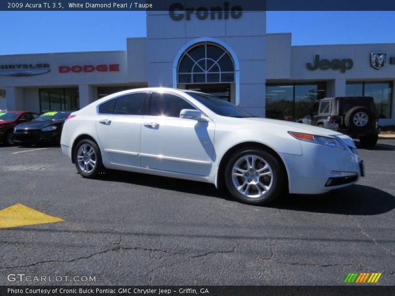 White Diamond Pearl / Taupe 2009 Acura TL 3.5
