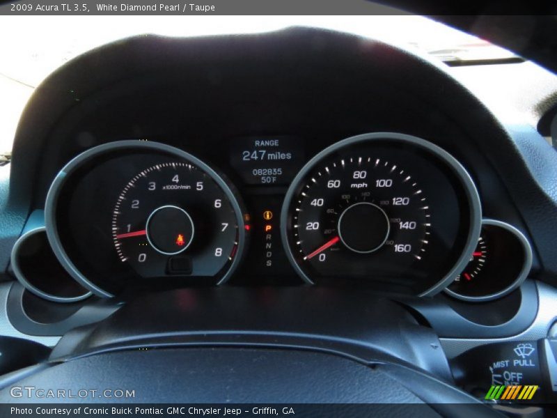 White Diamond Pearl / Taupe 2009 Acura TL 3.5