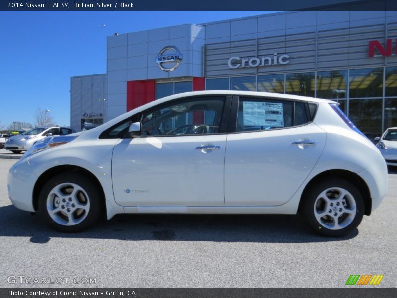 Brilliant Silver / Black 2014 Nissan LEAF SV
