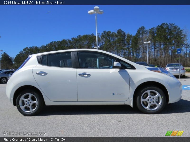 Brilliant Silver / Black 2014 Nissan LEAF SV