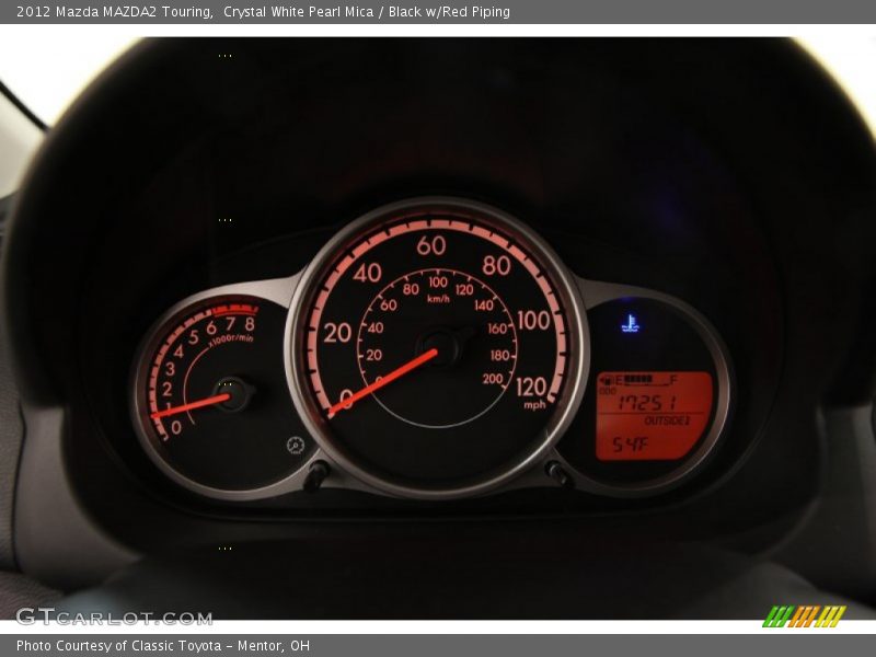 Crystal White Pearl Mica / Black w/Red Piping 2012 Mazda MAZDA2 Touring