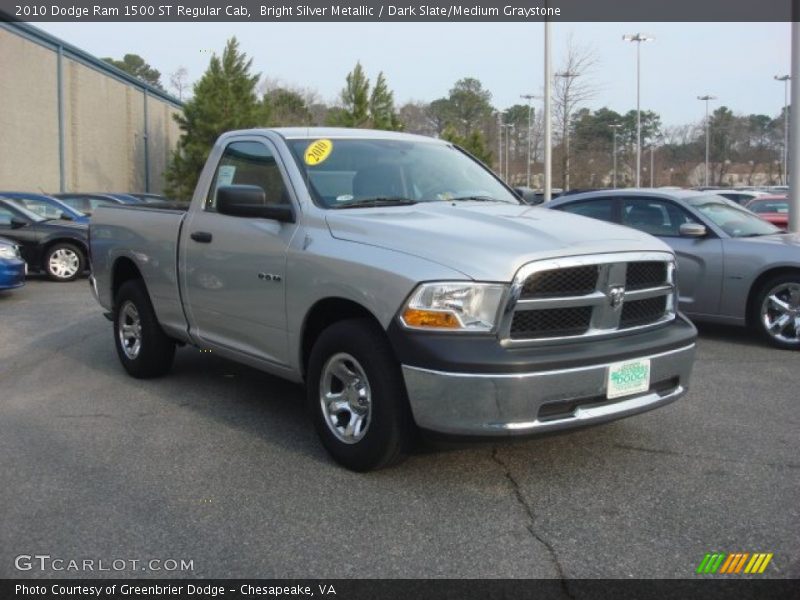 Bright Silver Metallic / Dark Slate/Medium Graystone 2010 Dodge Ram 1500 ST Regular Cab