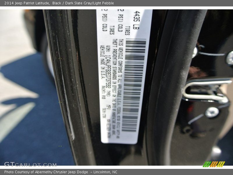 Black / Dark Slate Gray/Light Pebble 2014 Jeep Patriot Latitude