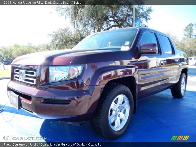 Dark Cherry Pearl / Beige 2008 Honda Ridgeline RTL