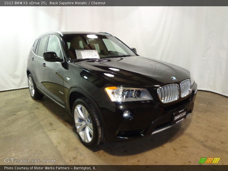 Black Sapphire Metallic / Chestnut 2013 BMW X3 xDrive 35i