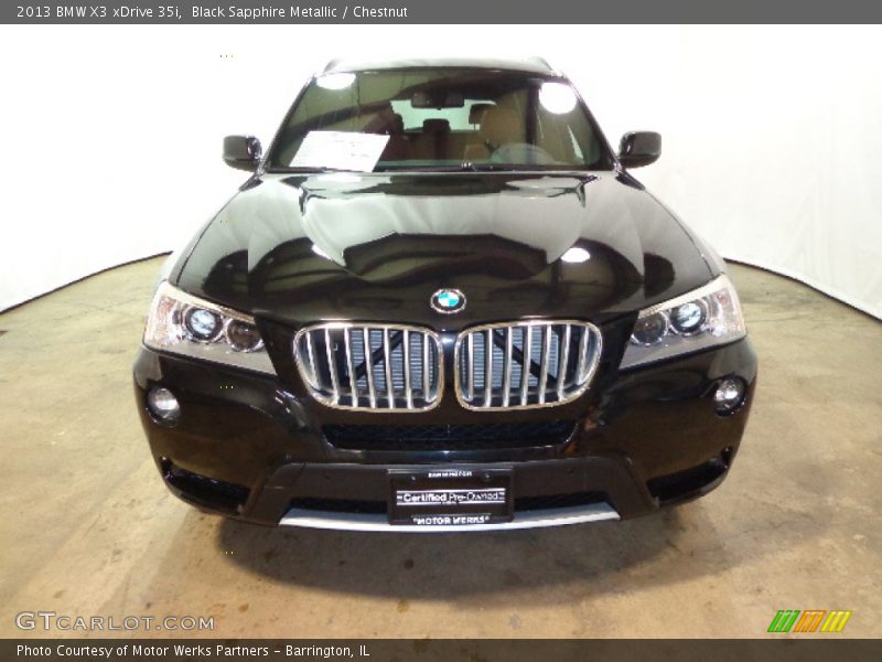 Black Sapphire Metallic / Chestnut 2013 BMW X3 xDrive 35i