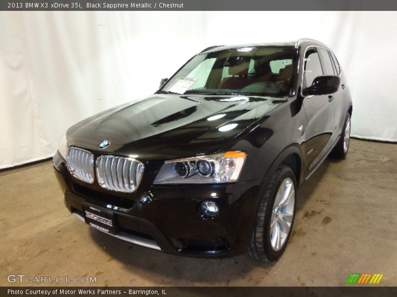 Black Sapphire Metallic / Chestnut 2013 BMW X3 xDrive 35i