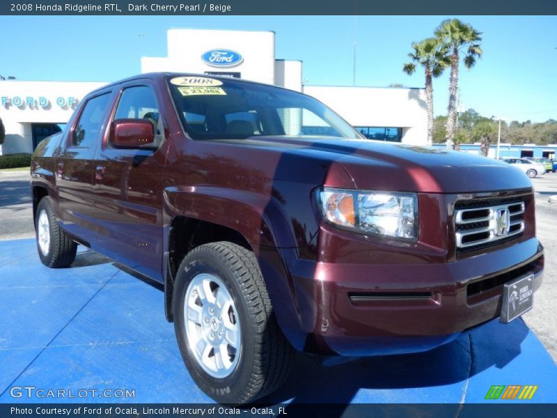 Dark Cherry Pearl / Beige 2008 Honda Ridgeline RTL