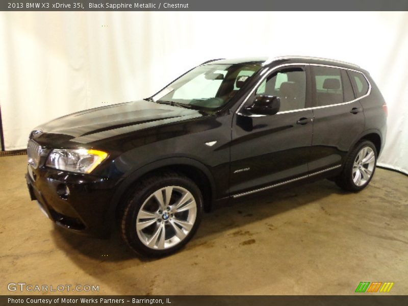 Black Sapphire Metallic / Chestnut 2013 BMW X3 xDrive 35i
