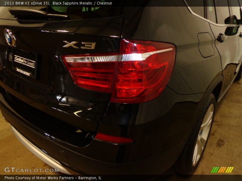 Black Sapphire Metallic / Chestnut 2013 BMW X3 xDrive 35i