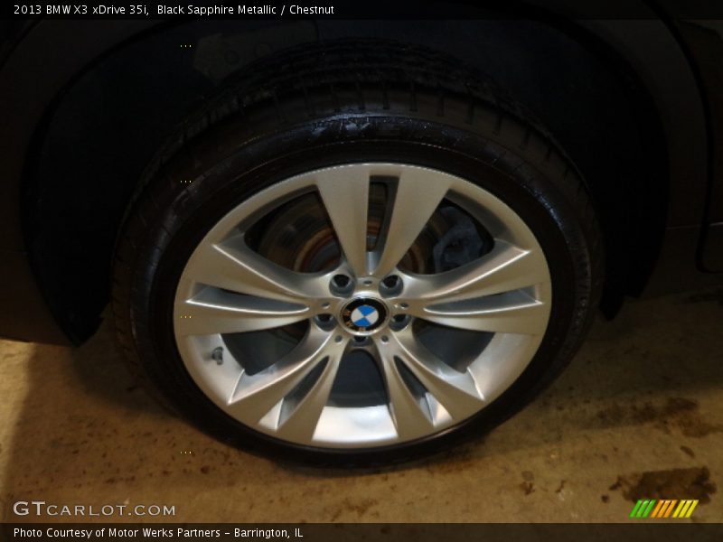 Black Sapphire Metallic / Chestnut 2013 BMW X3 xDrive 35i