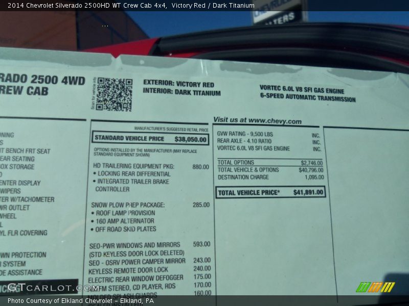 Victory Red / Dark Titanium 2014 Chevrolet Silverado 2500HD WT Crew Cab 4x4