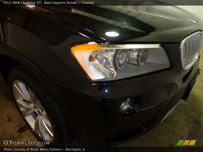 Black Sapphire Metallic / Chestnut 2013 BMW X3 xDrive 35i