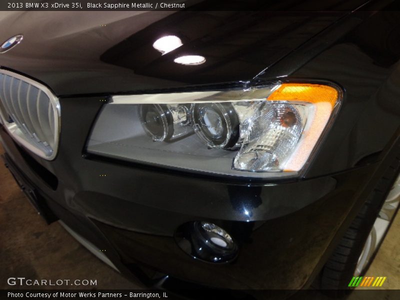 Black Sapphire Metallic / Chestnut 2013 BMW X3 xDrive 35i