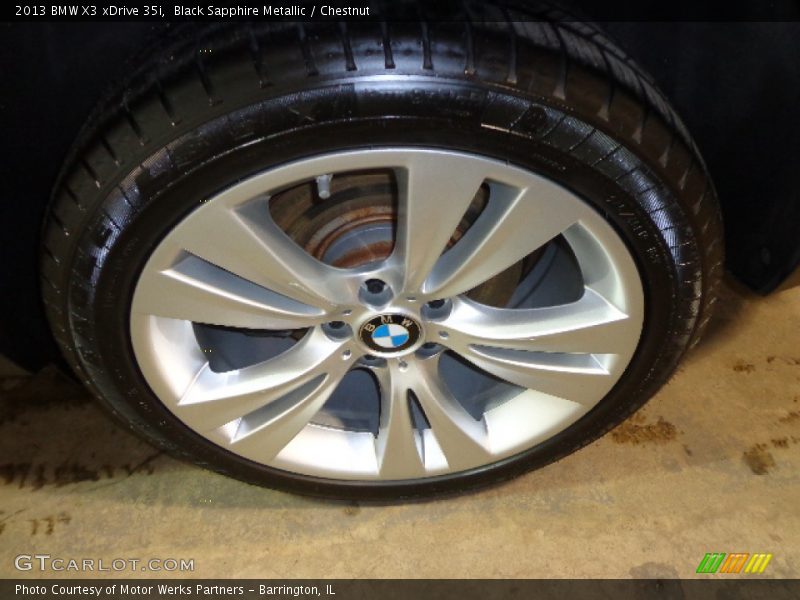 Black Sapphire Metallic / Chestnut 2013 BMW X3 xDrive 35i