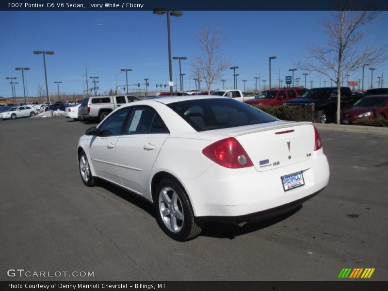 Ivory White / Ebony 2007 Pontiac G6 V6 Sedan