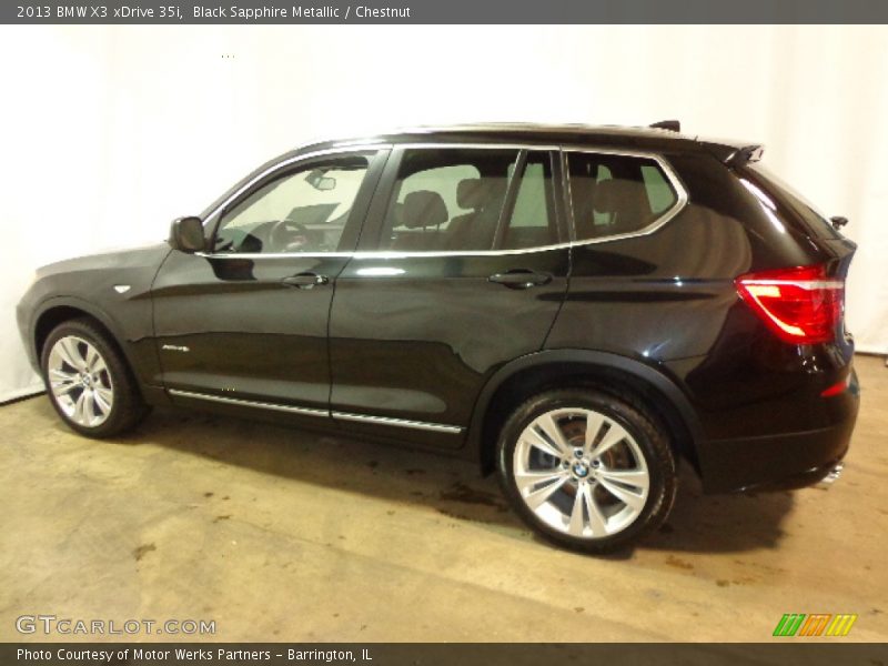 Black Sapphire Metallic / Chestnut 2013 BMW X3 xDrive 35i