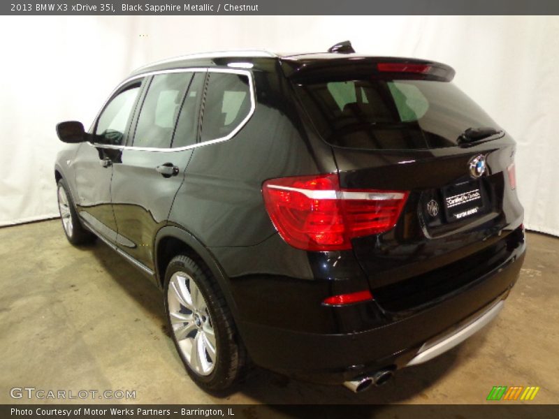 Black Sapphire Metallic / Chestnut 2013 BMW X3 xDrive 35i