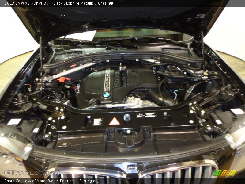 Black Sapphire Metallic / Chestnut 2013 BMW X3 xDrive 35i
