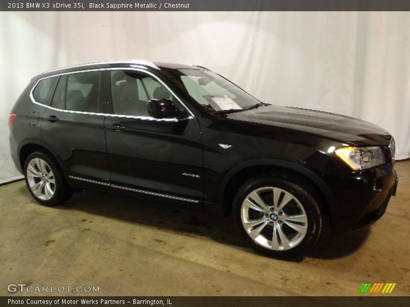 Black Sapphire Metallic / Chestnut 2013 BMW X3 xDrive 35i