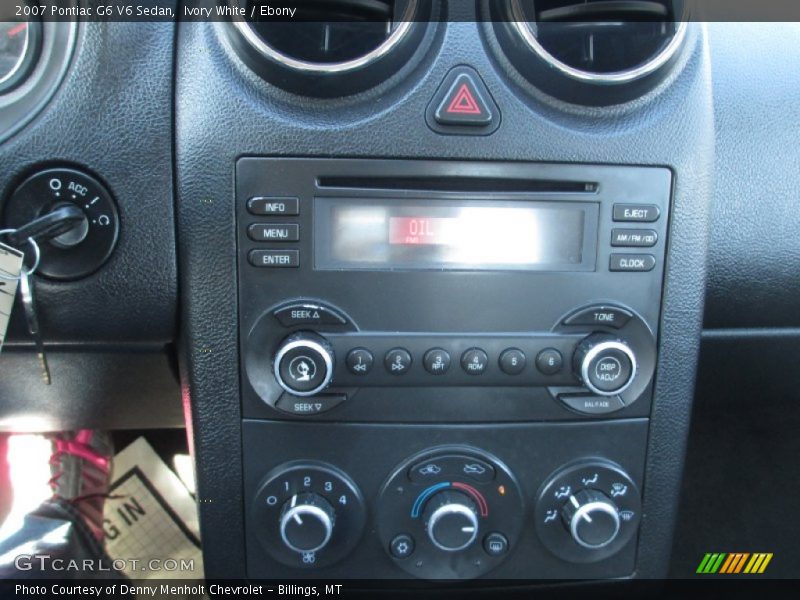 Ivory White / Ebony 2007 Pontiac G6 V6 Sedan