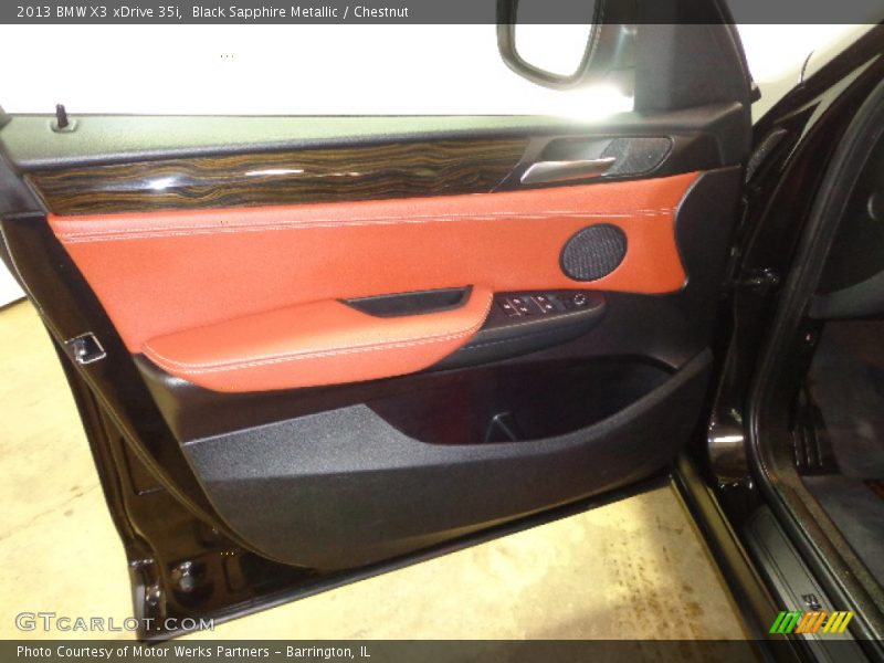 Black Sapphire Metallic / Chestnut 2013 BMW X3 xDrive 35i