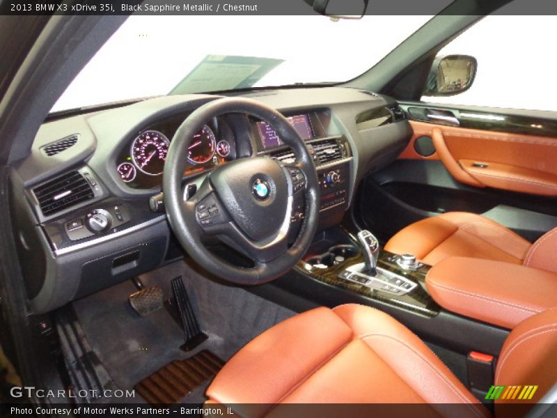 Black Sapphire Metallic / Chestnut 2013 BMW X3 xDrive 35i