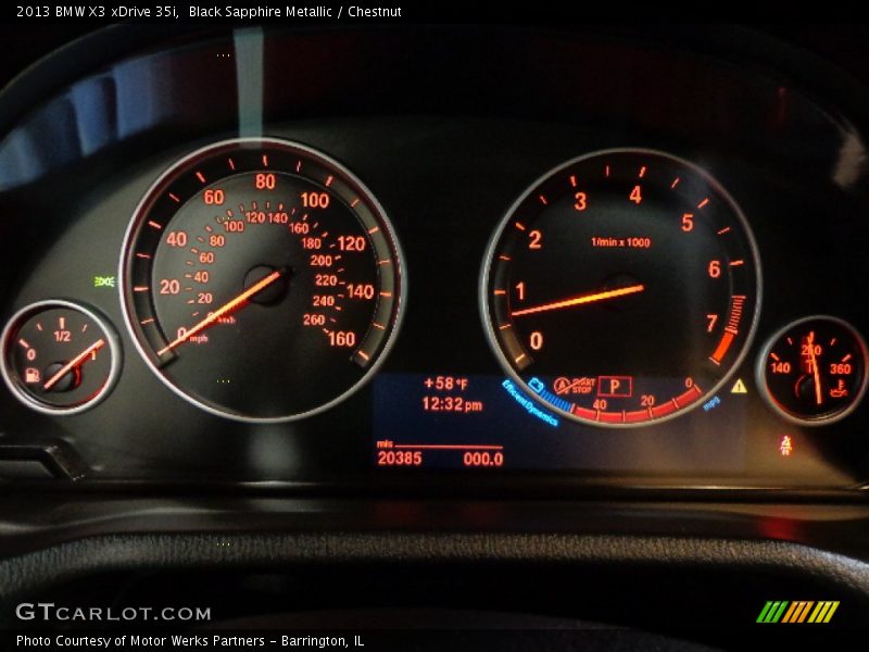 Black Sapphire Metallic / Chestnut 2013 BMW X3 xDrive 35i