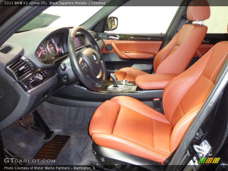 Black Sapphire Metallic / Chestnut 2013 BMW X3 xDrive 35i