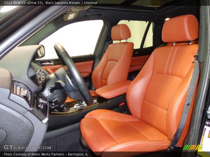 Black Sapphire Metallic / Chestnut 2013 BMW X3 xDrive 35i