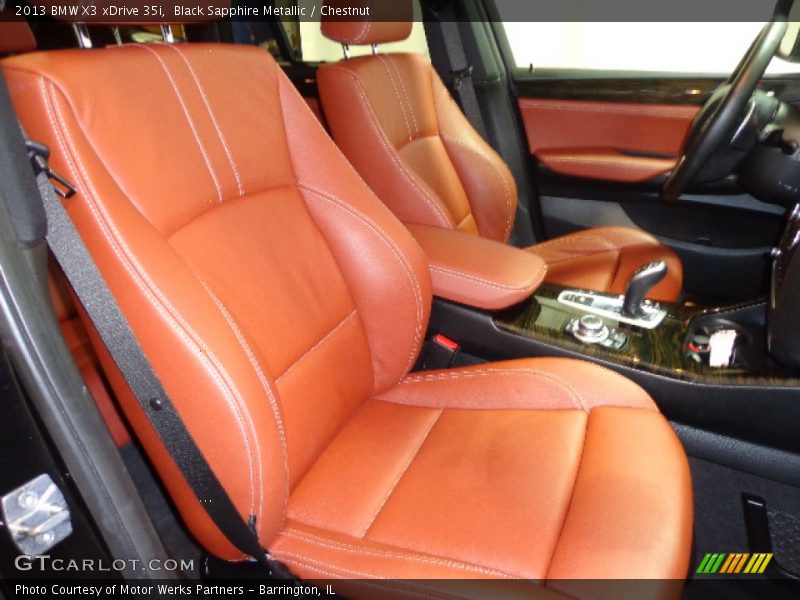 Black Sapphire Metallic / Chestnut 2013 BMW X3 xDrive 35i